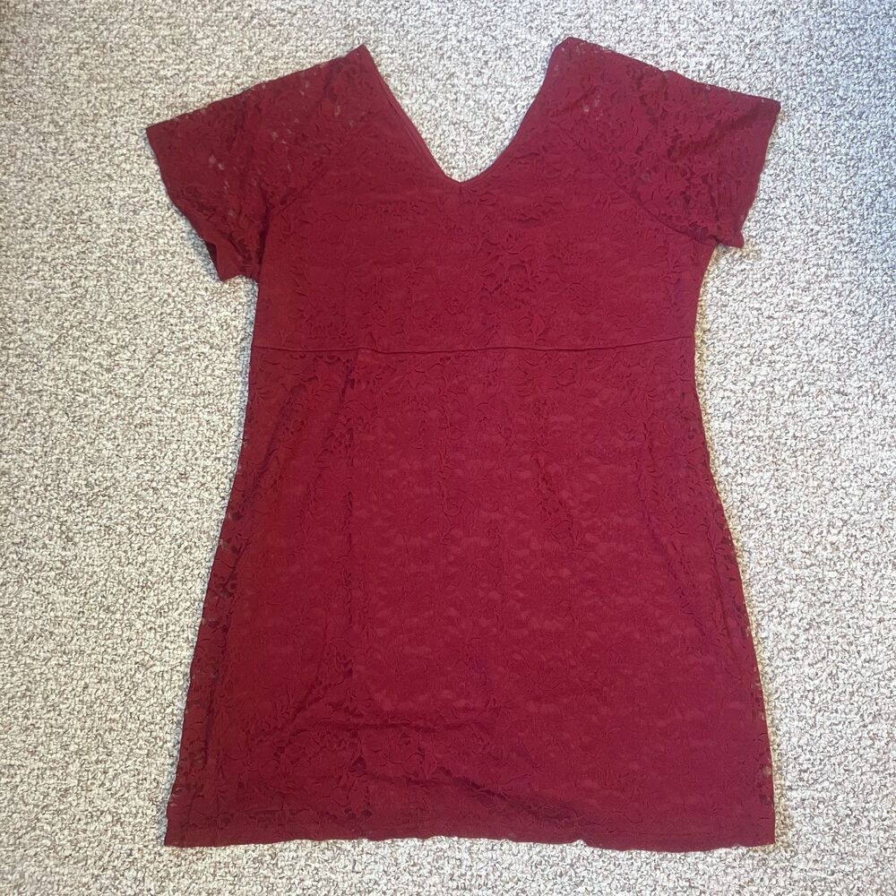 NEW Agnes Orinda Womens Lace Dress Plus Size 4X Red Babydoll Sexy Romantic